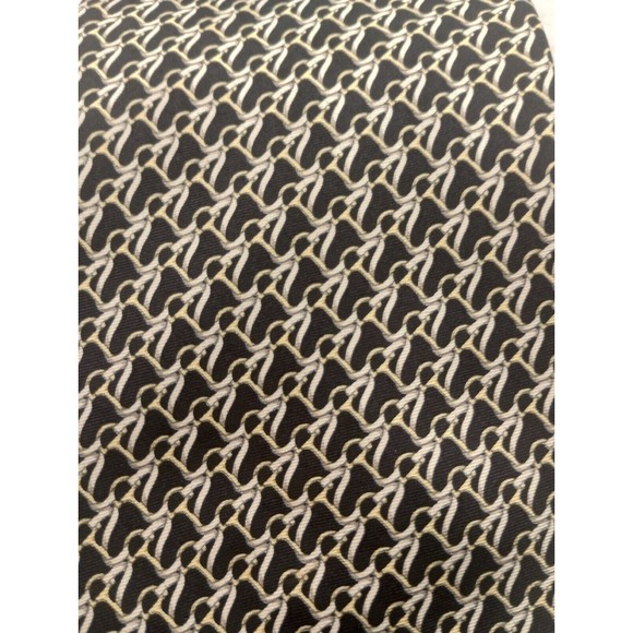 Beaufort Tie Rack Men's Luxury Tie 100% Silk Made In Italy Smooth Geometric EUC - Picture 13 of 16